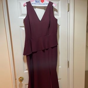 Long burgundy wine gown